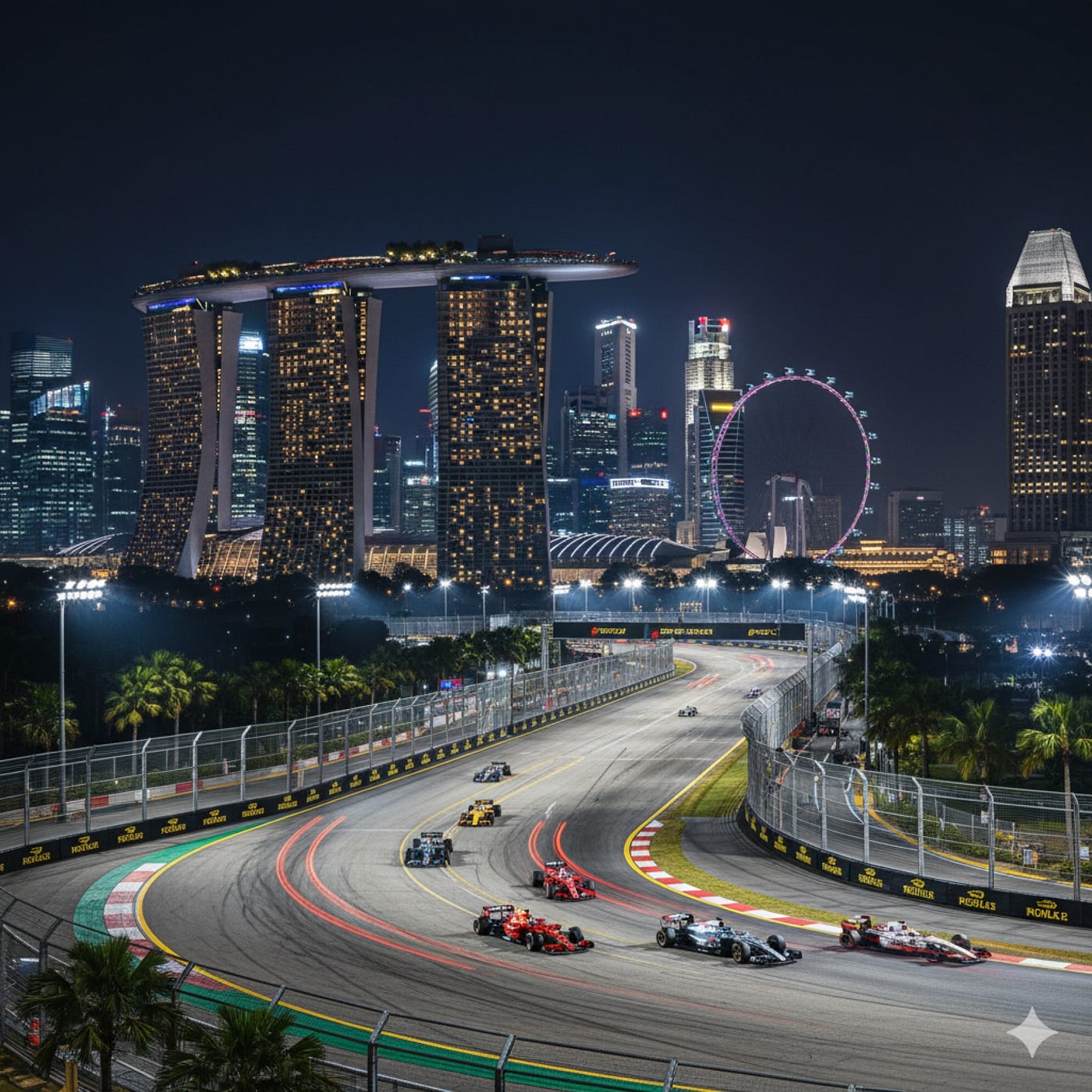Singapore Grand Prix at night, Marina Bay Street Circuit